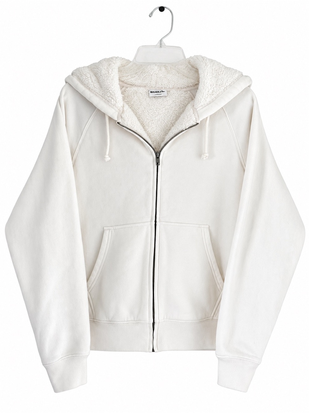 Eddie Bauer Women’s Vintage Soft Full-Zip Ivory Hoodie Size Large